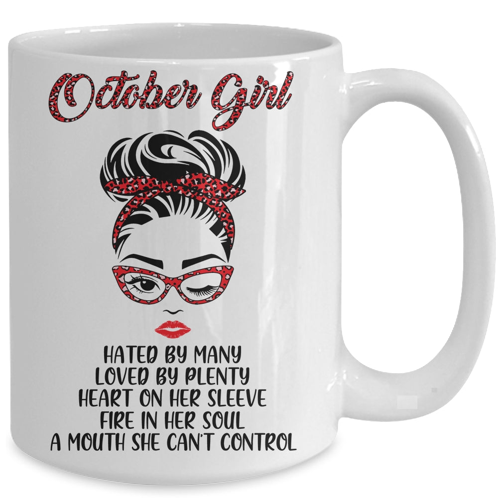 October Girl Hated By Many Loved By Plenty Leopard Women Mug Coffee Mug | Teecentury.com