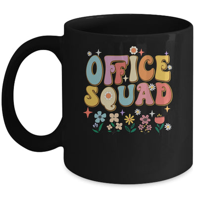 Office Squad Groovy Happy Flower Retro Mug | teecentury