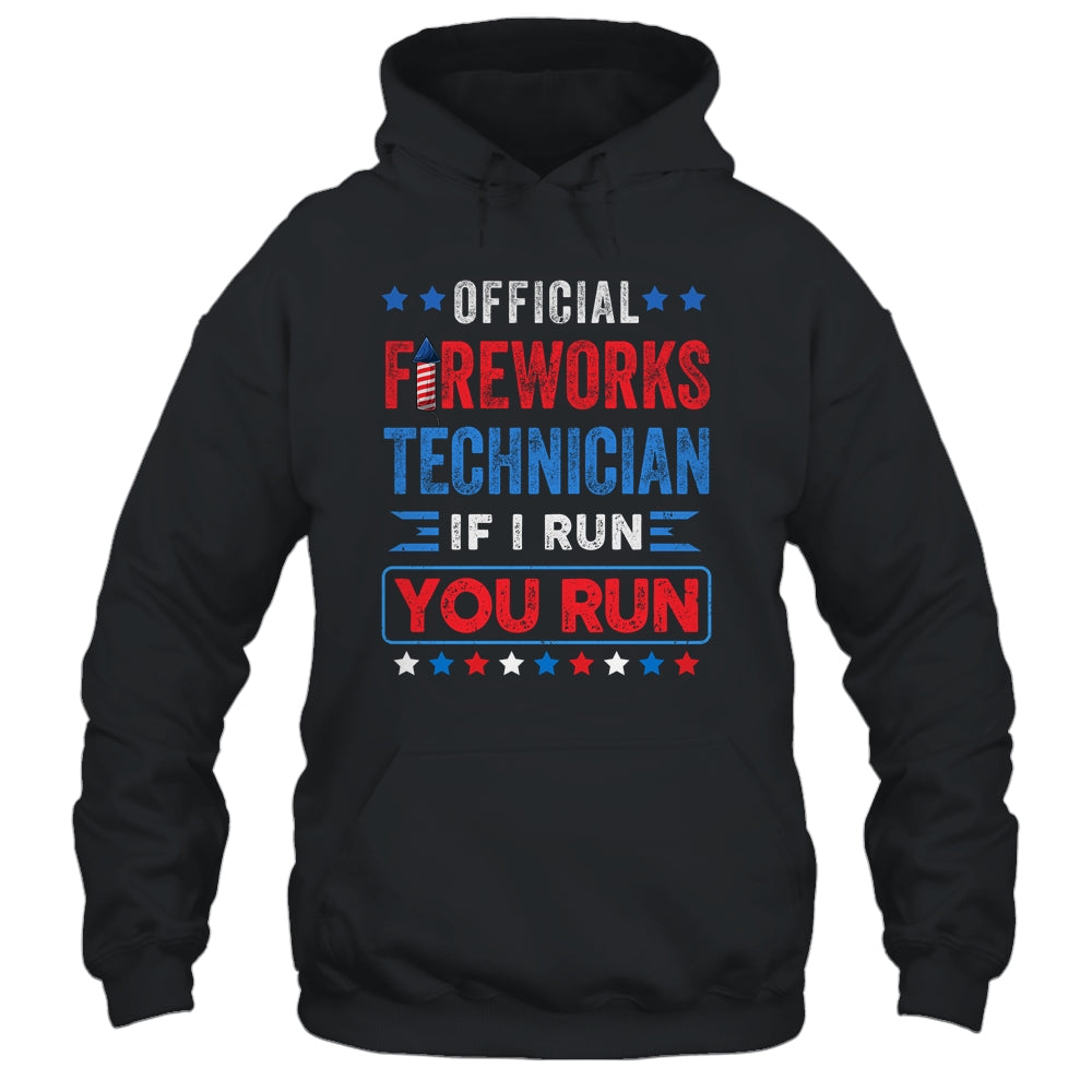 Official Firework Technician if I Run You Run 4th July Funny Shirt & Tank Top | teecentury