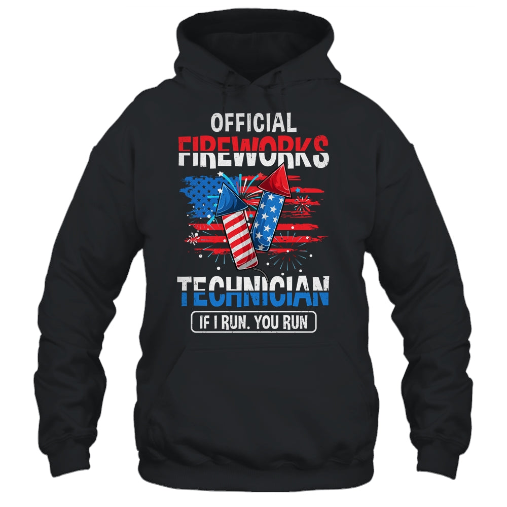 Official Fireworks Technician If I Run You Run 4th Of July Shirt & Tank Top | teecentury