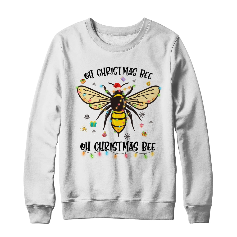 Oh Christmas Bee Santa Hat Light Christmas Gift T-Shirt & Sweatshirt | Teecentury.com