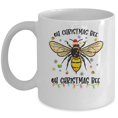 Oh Christmas Bee Santa Hat Light Christmas Gift Mug Coffee Mug | Teecentury.com