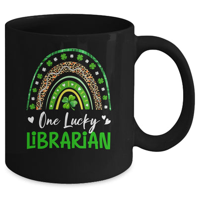 One Lucky Librarian Rainbow St Patricks Day Shamrock Mug | teecentury