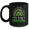 One Lucky Librarian Rainbow St Patricks Day Shamrock Mug | teecentury