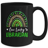 One Lucky Librarian Rainbow St Patricks Day Shamrock Mug | teecentury