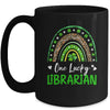 One Lucky Librarian Rainbow St Patricks Day Shamrock Mug | teecentury