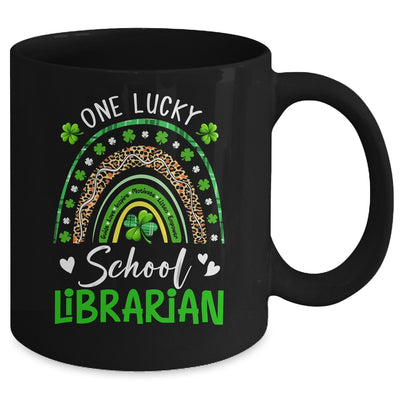 One Lucky School Librarian Rainbow St Patricks Day Mug | teecentury