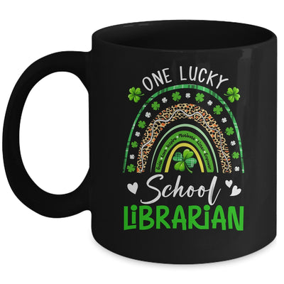 One Lucky School Librarian Rainbow St Patricks Day Mug | teecentury