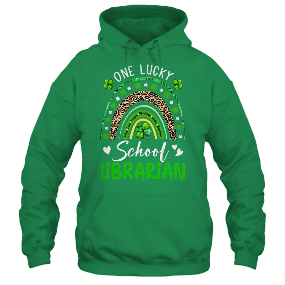 One Lucky School Librarian Rainbow St Patricks Day Shirt & Hoodie | teecentury