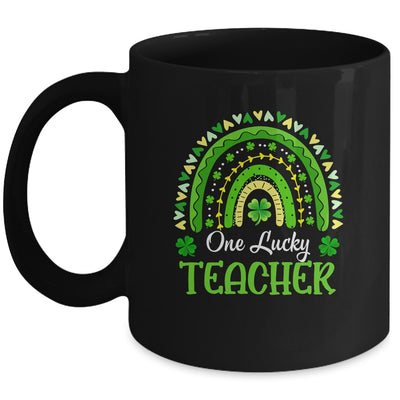 One Lucky Teacher Rainbow St Patrick's Day Appreciation Mug Coffee Mug | Teecentury.com