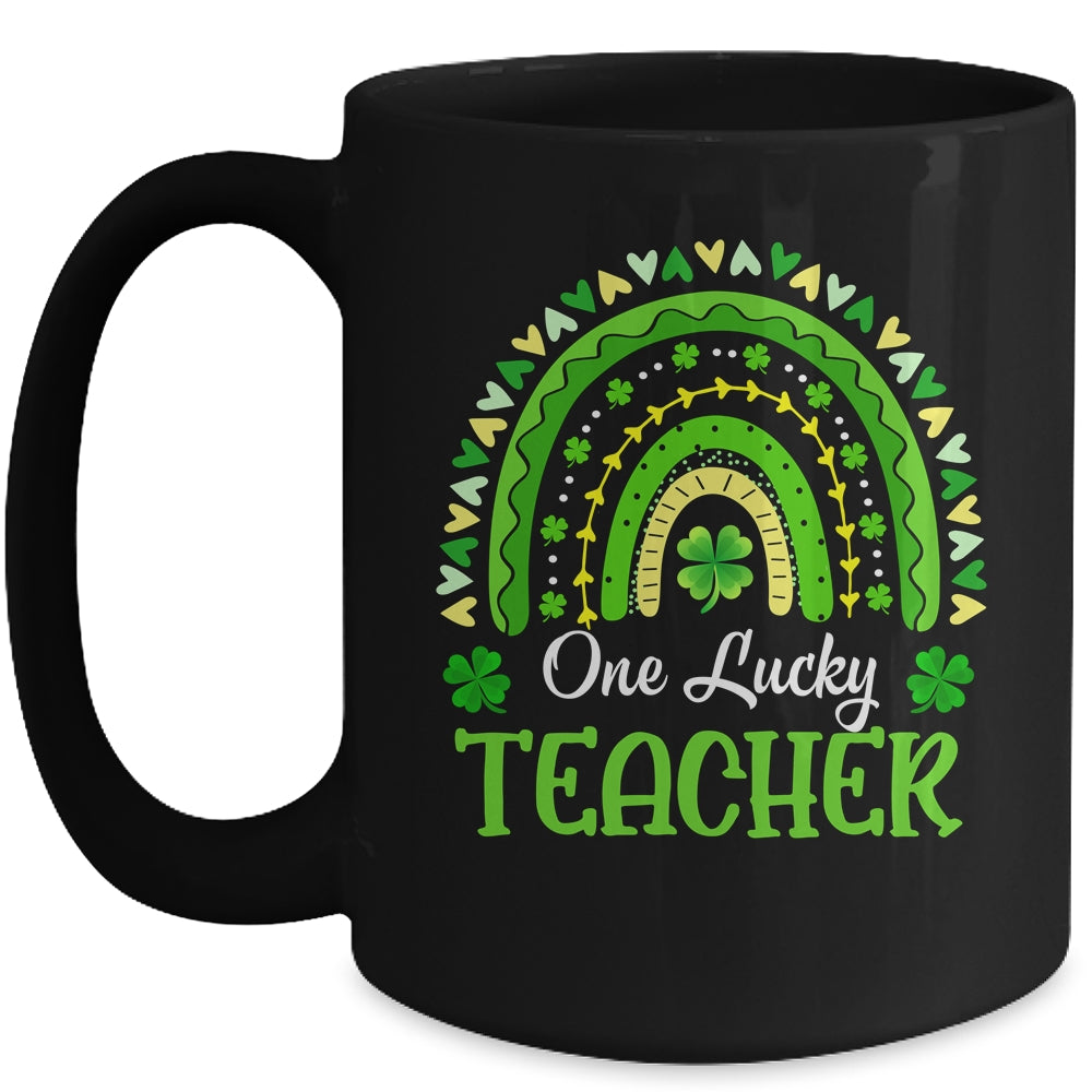 One Lucky Teacher Rainbow St Patrick's Day Appreciation Mug Coffee Mug | Teecentury.com