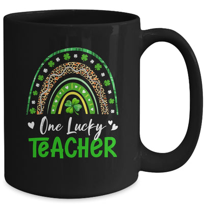 One Lucky Teacher Rainbow St Patricks Day Shamrock Mug | teecentury