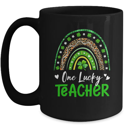 One Lucky Teacher Rainbow St Patricks Day Shamrock Mug | teecentury