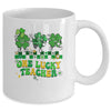 One Lucky Teacher Shamrock St Patricks Day Groovy Retro Mug | teecentury