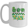 One Lucky Teacher Shamrock St Patricks Day Groovy Retro Mug | teecentury