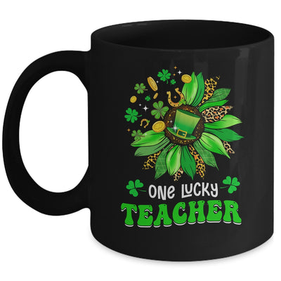 One Lucky Teacher St Patricks Day Sunflower Mug | teecentury