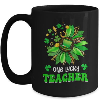 One Lucky Teacher St Patricks Day Sunflower Mug | teecentury