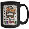 One Spooky Bus Driver Messy Bun Trick Or Treat Halloween Mug | teecentury