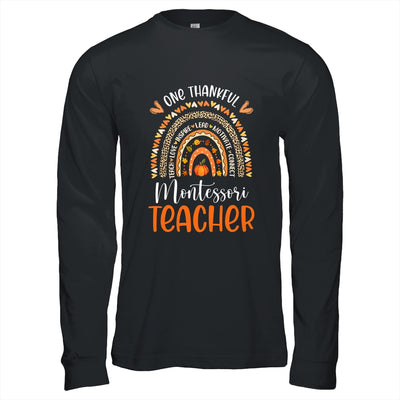 One Thankful Montessori Teacher Thanksgiving Rainbow Teacher Shirt & Hoodie | teecentury
