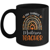 One Thankful Montessori Teacher Thanksgiving Rainbow Teacher Mug | teecentury