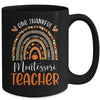 One Thankful Montessori Teacher Thanksgiving Rainbow Teacher Mug | teecentury