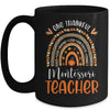 One Thankful Montessori Teacher Thanksgiving Rainbow Teacher Mug | teecentury