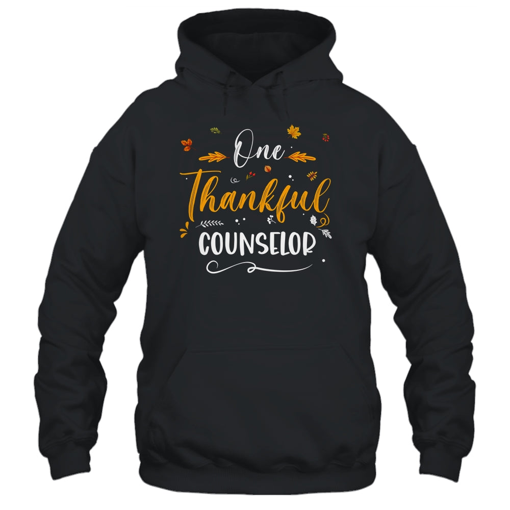 One Thankful School Counselor Fall Thanksgiving T-Shirt & Hoodie | Teecentury.com