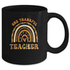 One Thankful Teacher Leopard Rainbow Groovy Thanksgiving Mug | teecentury