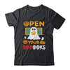 Open Your Booooks Funny Reading Book Teacher Halloween T-Shirt & Sweatshirt | Teecentury.com