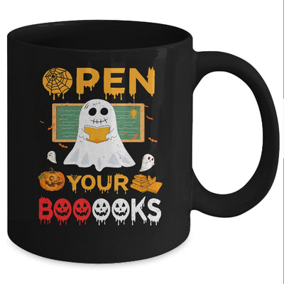 Open Your Booooks Funny Reading Book Teacher Halloween Mug Coffee Mug | Teecentury.com