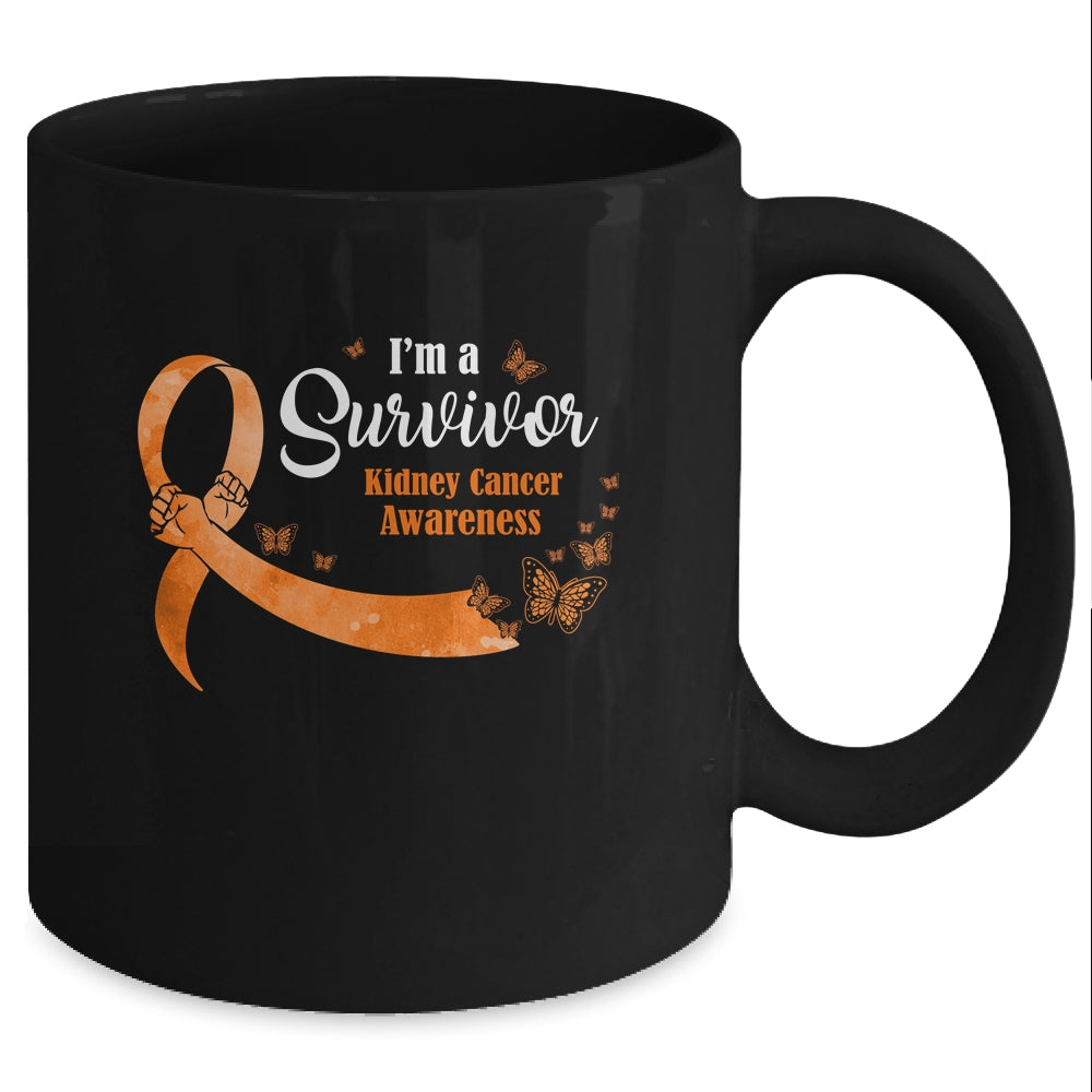 Orange Butterfly I'm A Survivor Kidney Cancer Awareness Mug Coffee Mug | Teecentury.com