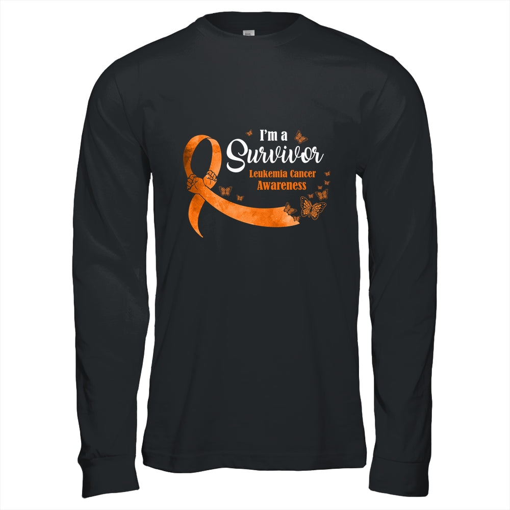 Orange Butterfly I'm A Survivor Leukemia Cancer Awareness T-Shirt & Hoodie | Teecentury.com