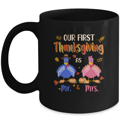 Our First Thanksgiving Mr And Mrs Couple Married Turkey Mug Coffee Mug | Teecentury.com