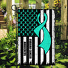 Ovarian Cancer Awareness America Flag Teal Ribbon Flag | Teecentury.com