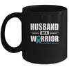 Ovarian Cancer Awareness Husband Of A Warrior Teal Gift Coffee Mug | Teecentury.com