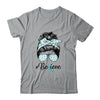 Ovarian Cancer Awareness Messy Bun Warrior Believe Teal T-Shirt & Tank Top | Teecentury.com