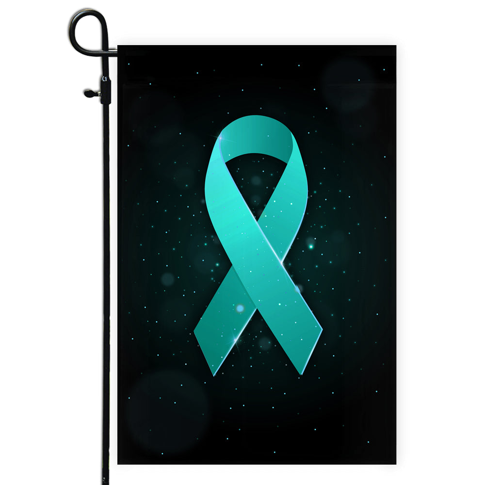 Ovarian Cancer Tourette Syndrome Trigeminal Neuralgia Peritoneal PCOS Awareness Flag Teal Ribbon Flag | Teecentury.com