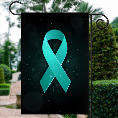 Ovarian Cancer Tourette Syndrome Trigeminal Neuralgia Peritoneal PCOS Awareness Flag Teal Ribbon Flag | Teecentury.com