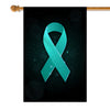 Ovarian Cancer Tourette Syndrome Trigeminal Neuralgia Peritoneal PCOS Awareness Flag Teal Ribbon Flag | Teecentury.com