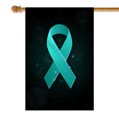 Ovarian Cancer Tourette Syndrome Trigeminal Neuralgia Peritoneal PCOS Awareness Flag Teal Ribbon Flag | Teecentury.com