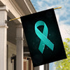 Ovarian Cancer Tourette Syndrome Trigeminal Neuralgia Peritoneal PCOS Awareness Flag Teal Ribbon Flag | Teecentury.com