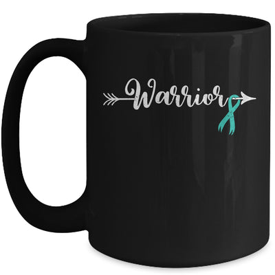 Ovarian Cancer Warrior Ovarian Cancer Awareness Teal Ribbon Mug | teecentury