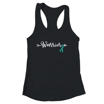 Ovarian Cancer Warrior Ovarian Cancer Awareness Teal Ribbon Shirt & Tank Top | teecentury