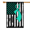 PCOS Awareness America Flag Teal Ribbon Flag | Teecentury.com