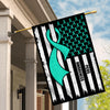PCOS Awareness America Flag Teal Ribbon Flag | Teecentury.com