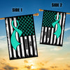 PCOS Awareness America Flag Teal Ribbon Flag | Teecentury.com