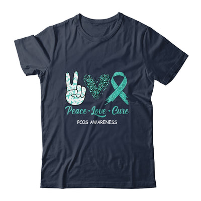 PCOS Awareness Peace Love Cure Leopard T-Shirt & Hoodie | Teecentury.com