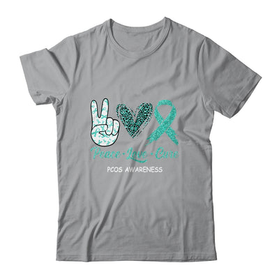 PCOS Awareness Peace Love Cure Leopard T-Shirt & Hoodie | Teecentury.com