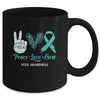PCOS Awareness Peace Love Cure Leopard Mug Coffee Mug | Teecentury.com
