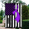 Pancreatic Cancer Awareness America Flag Purple Ribbon Flag | Teecentury.com